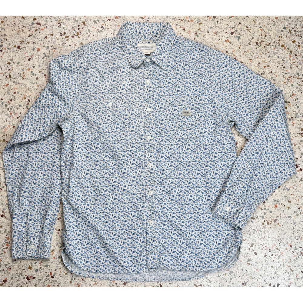 Denim & Supply Ralph Lauren Regular Fit Vtg Men's Flower Pattern Shirt Size XL